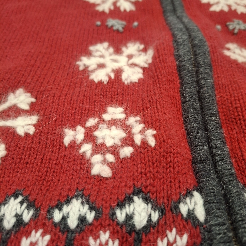 Guide series vintage Winter sweater Size Small Red Grey - Picture 3 of 4